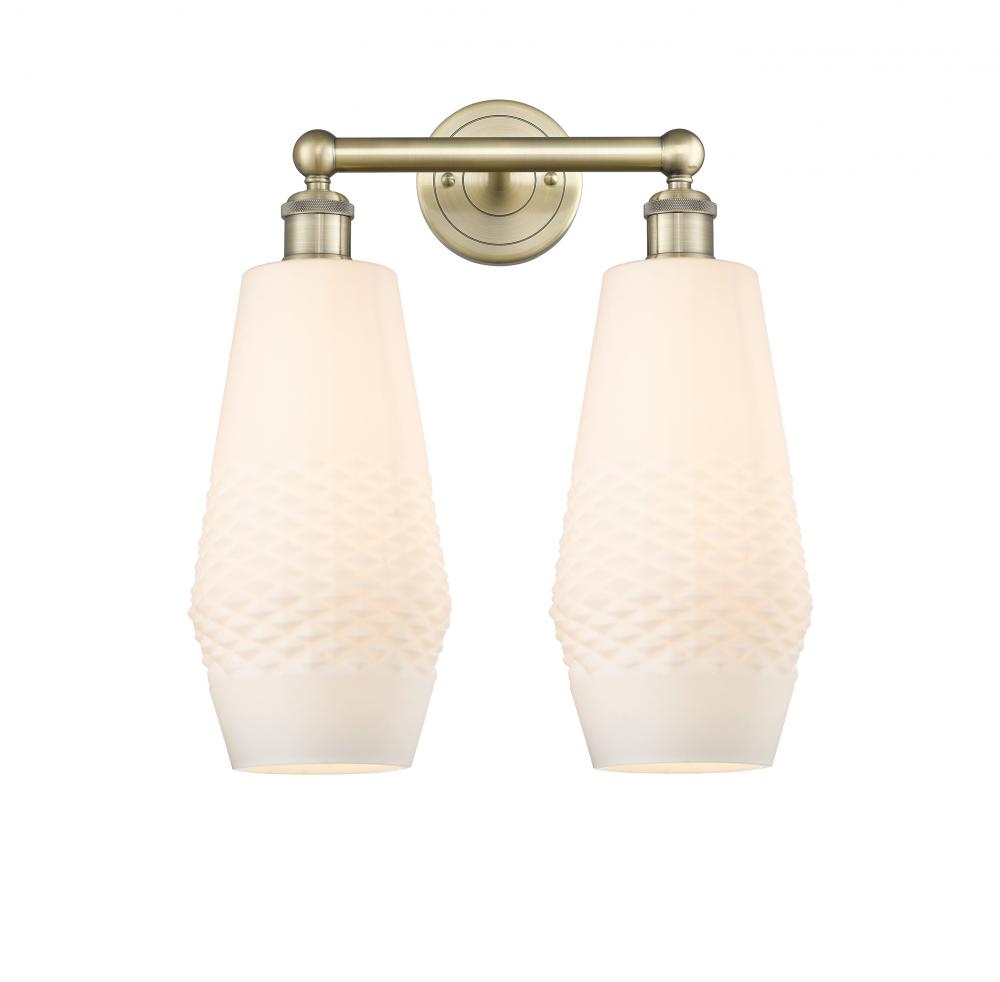 Windham - 2 Light - 16 inch - Antique Brass - Bath Vanity Light