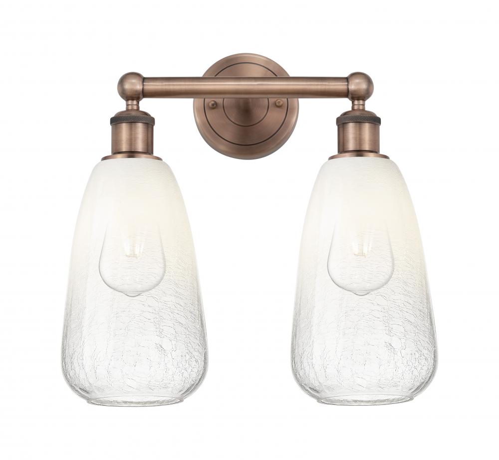 Brookhaven Almond - 2 Light - 15 inch - Antique Copper - Bath Vanity Light