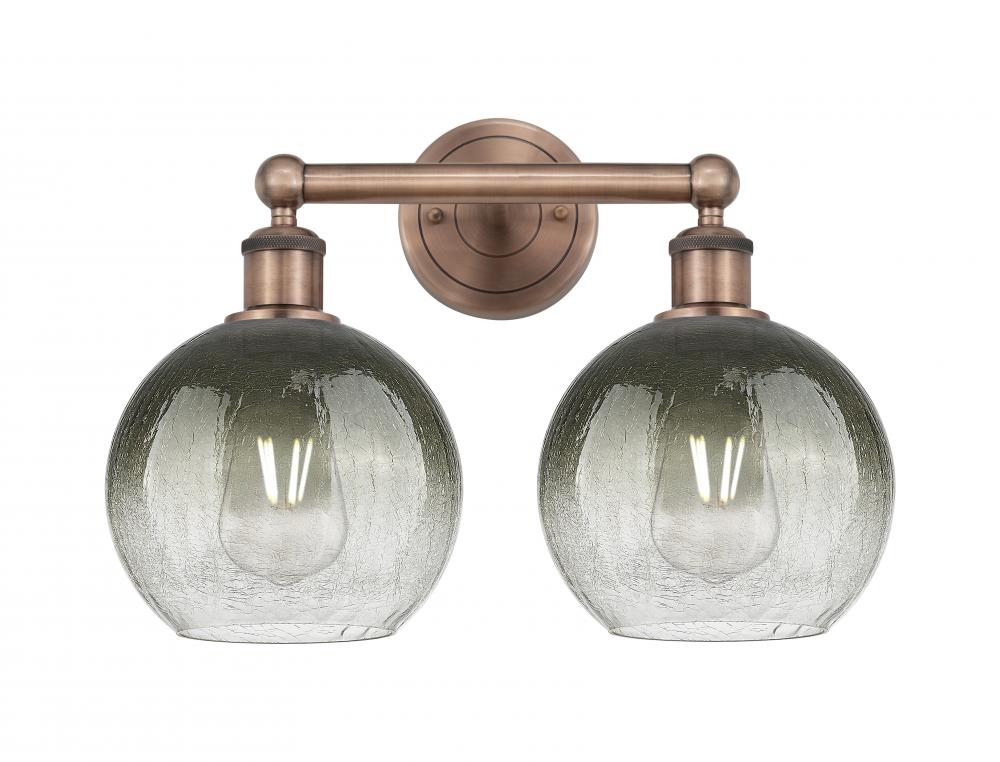 Brookhaven Globe - 2 Light - 17 inch - Antique Copper - Bath Vanity Light