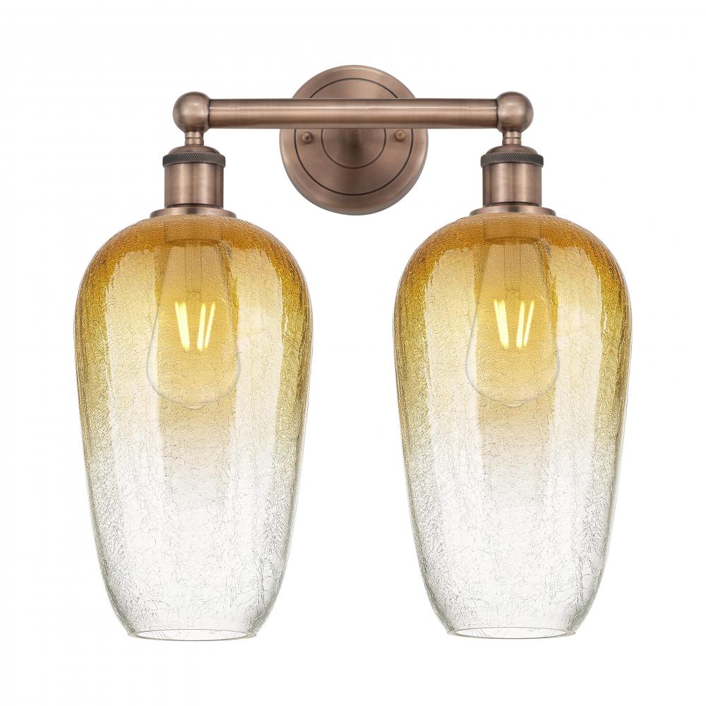 Brookhaven Flute - 2 Light - 16 inch - Antique Copper - Bath Vanity Light