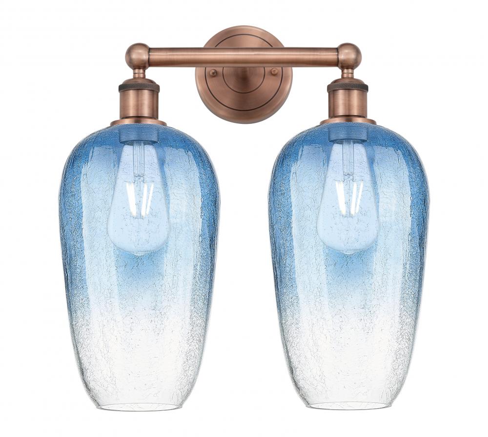 Brookhaven Flute - 2 Light - 16 inch - Antique Copper - Bath Vanity Light