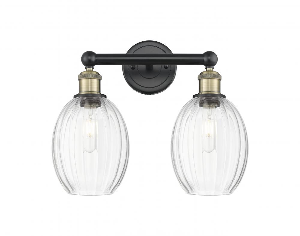 Preston Bulb - 2 Light - 15 inch - Black Antique Brass - Bath Vanity Light