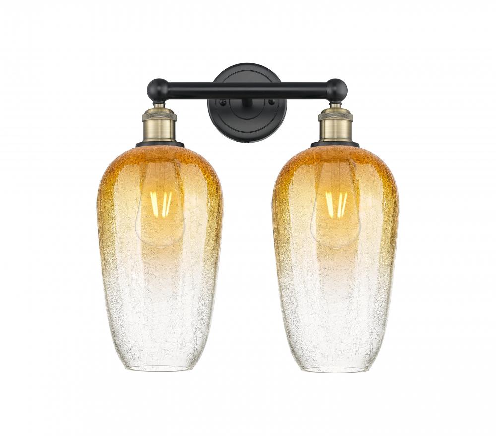 Brookhaven Flute - 2 Light - 16 inch - Black Antique Brass - Bath Vanity Light