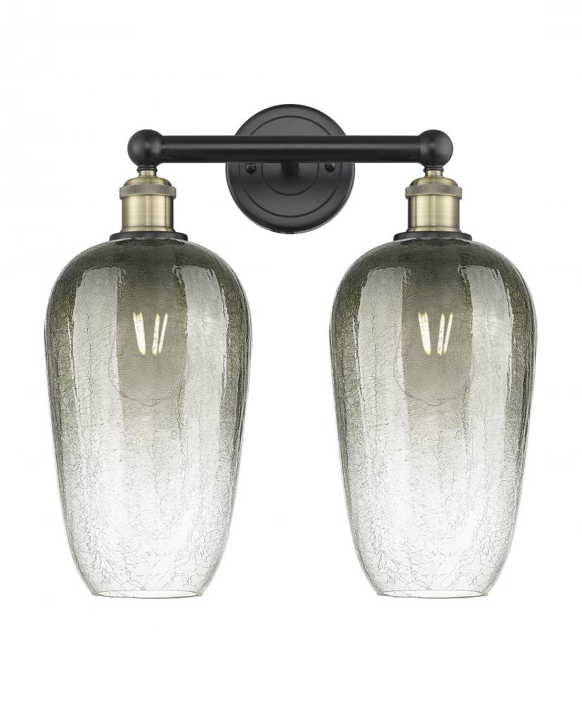 Brookhaven Flute - 2 Light - 16 inch - Black Antique Brass - Bath Vanity Light