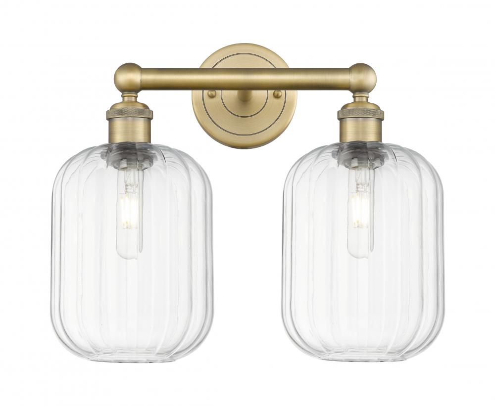 Preston Cylinder - 2 Light - 16 inch - Brushed Brass - Bath Vanity Light
