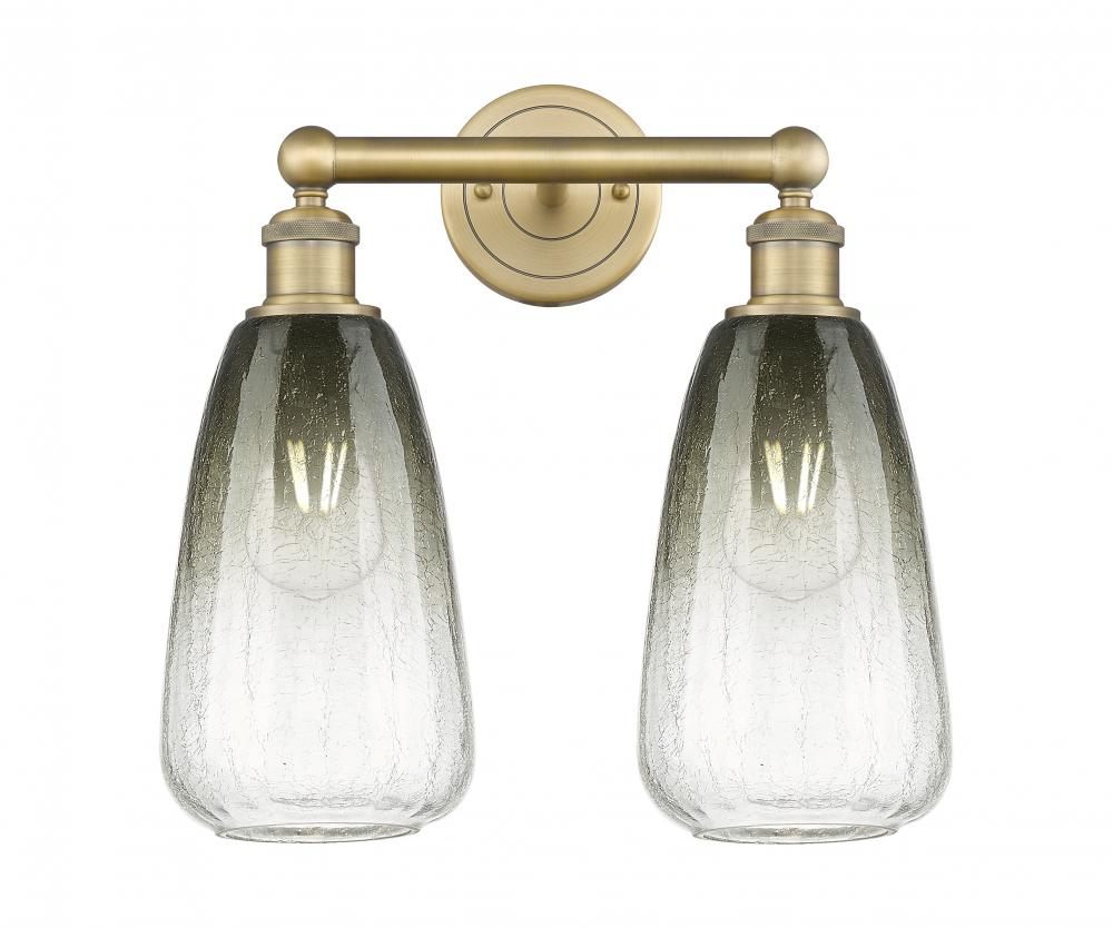 Brookhaven Almond - 2 Light - 15 inch - Brushed Brass - Bath Vanity Light