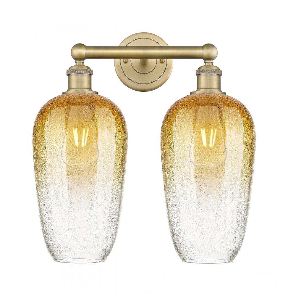 Brookhaven Flute - 2 Light - 16 inch - Brushed Brass - Bath Vanity Light