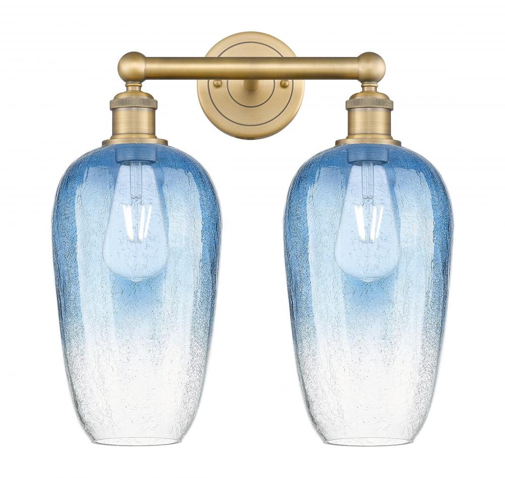 Brookhaven Flute - 2 Light - 16 inch - Brushed Brass - Bath Vanity Light