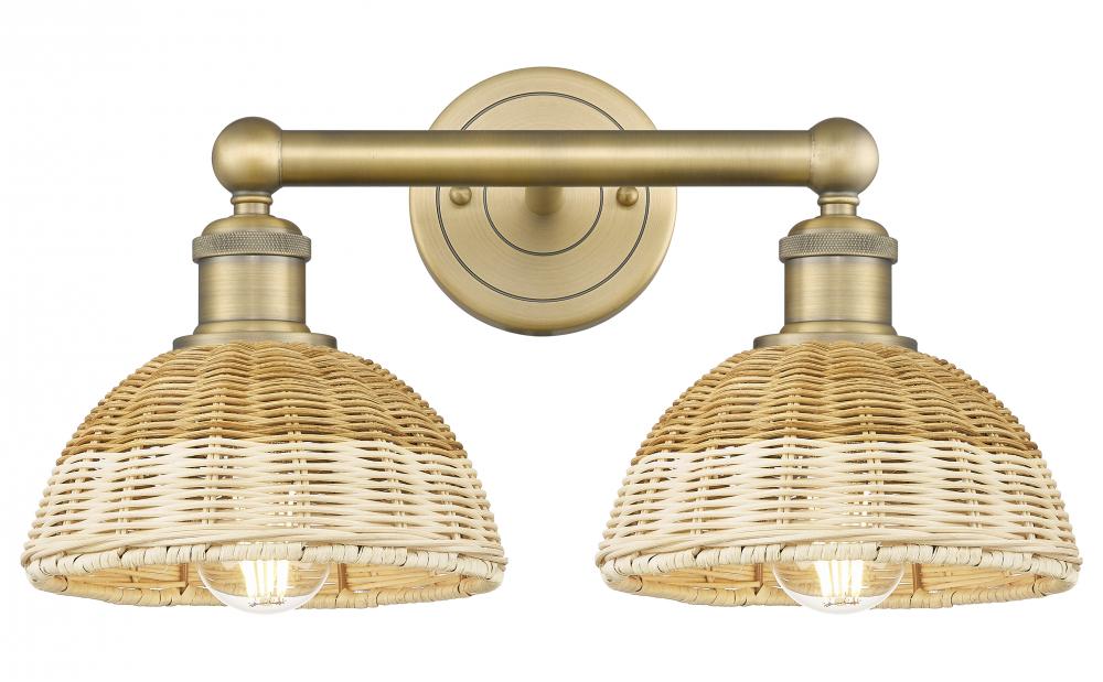 Bristol Natural II - 2 Light - 17 inch - Brushed Brass - Bath Vanity Light