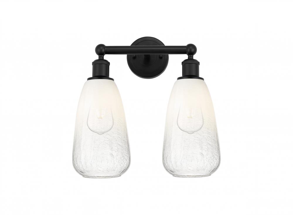 Brookhaven Almond - 2 Light - 15 inch - Matte Black - Bath Vanity Light