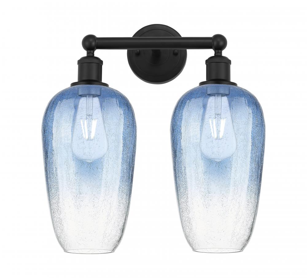 Brookhaven Flute - 2 Light - 16 inch - Matte Black - Bath Vanity Light