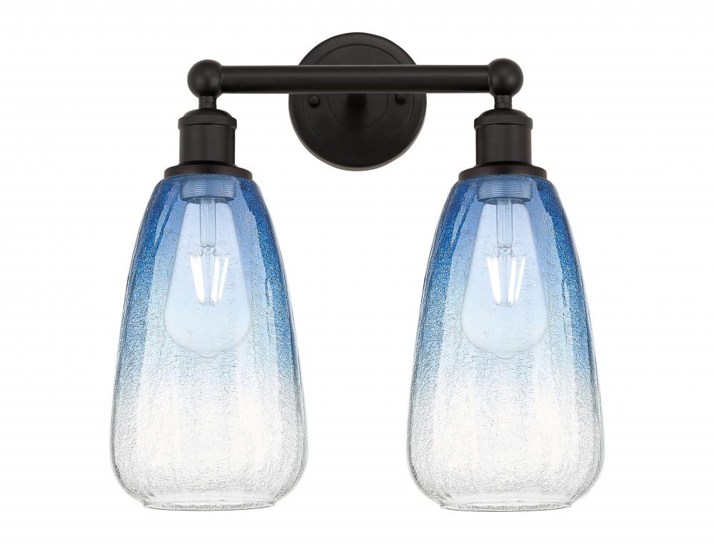 Brookhaven Almond - 2 Light - 15 inch - Oil Rubbed Bronze - Bath Vanity Light