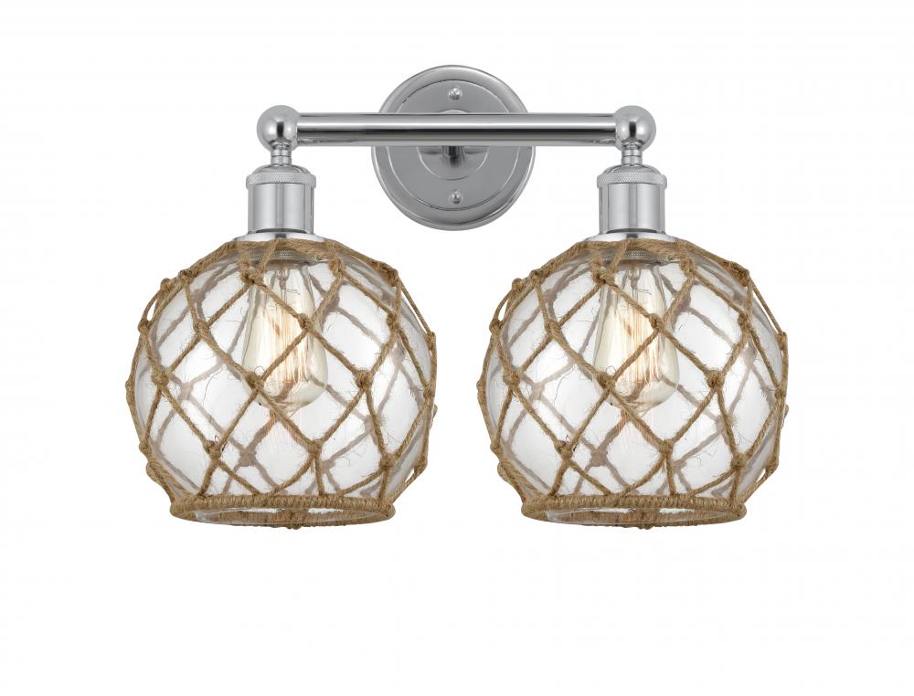 Farmhouse Rope - 2 Light - 17 inch - Polished Chrome - Bath Vanity Light