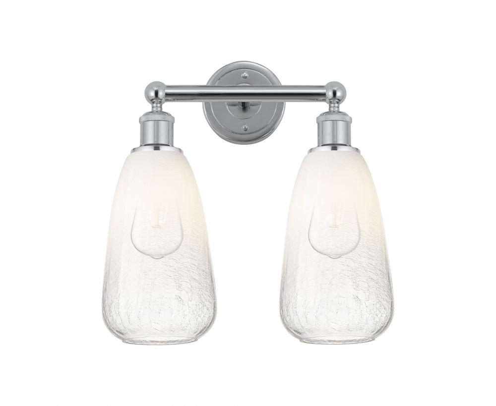 Brookhaven Almond - 2 Light - 15 inch - Polished Chrome - Bath Vanity Light