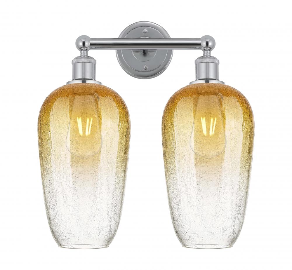 Brookhaven Flute - 2 Light - 16 inch - Polished Chrome - Bath Vanity Light