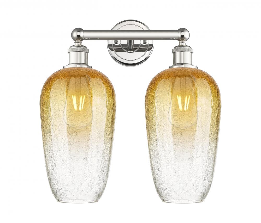 Brookhaven Flute - 2 Light - 16 inch - Polished Nickel - Bath Vanity Light