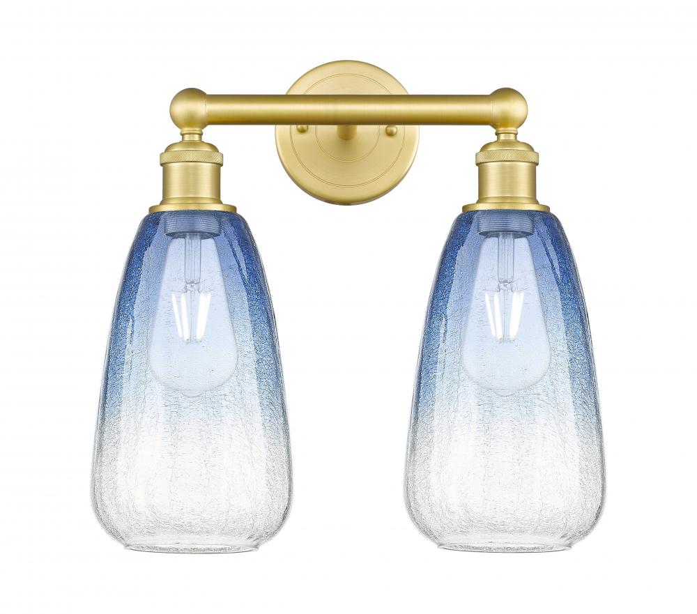 Brookhaven Almond - 2 Light - 15 inch - Satin Gold - Bath Vanity Light