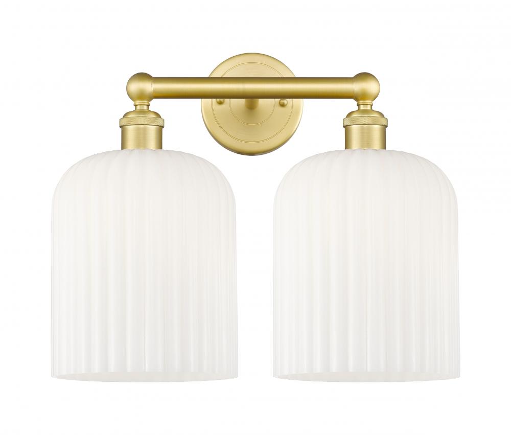 Bridal Veil - 2 Light - 14 inch - Satin Gold - Bath Vanity Light