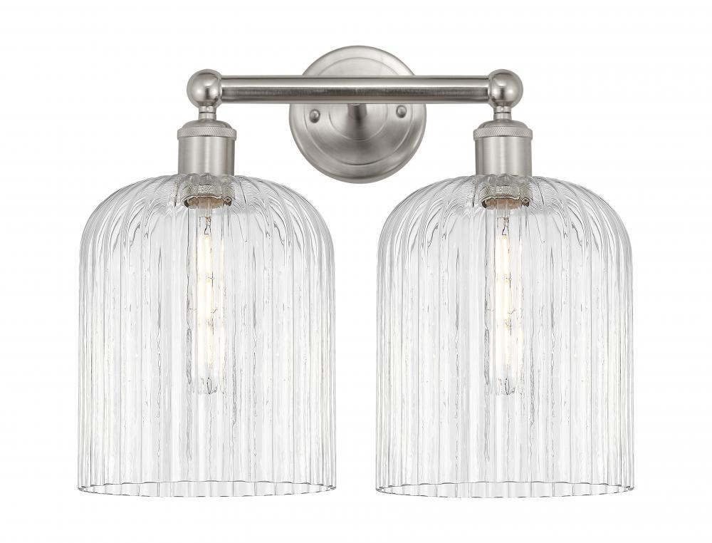 Bridal Veil - 2 Light - 14 inch - Brushed Satin Nickel - Bath Vanity Light