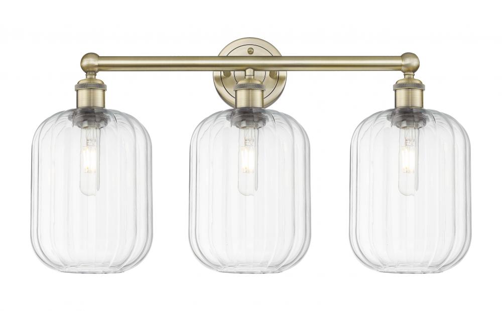 Preston Cylinder - 3 Light - 25 inch - Antique Brass - Bath Vanity Light