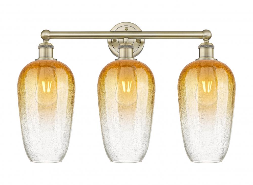 Brookhaven Flute - 3 Light - 25 inch - Antique Brass - Bath Vanity Light