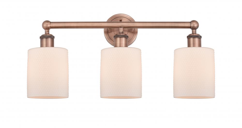 Cobbleskill - 3 Light - 23 inch - Antique Copper - Bath Vanity Light