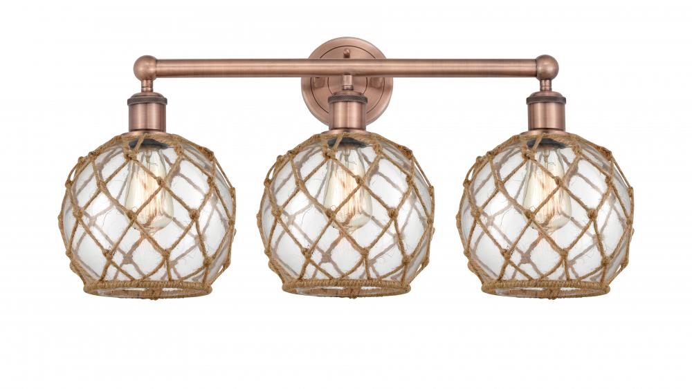 Farmhouse Rope - 3 Light - 26 inch - Antique Copper - Bath Vanity Light
