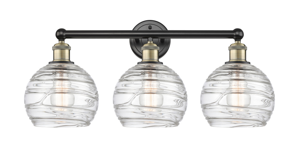 Athens Deco Swirl - 3 Light - 26 inch - Black Antique Brass - Bath Vanity Light