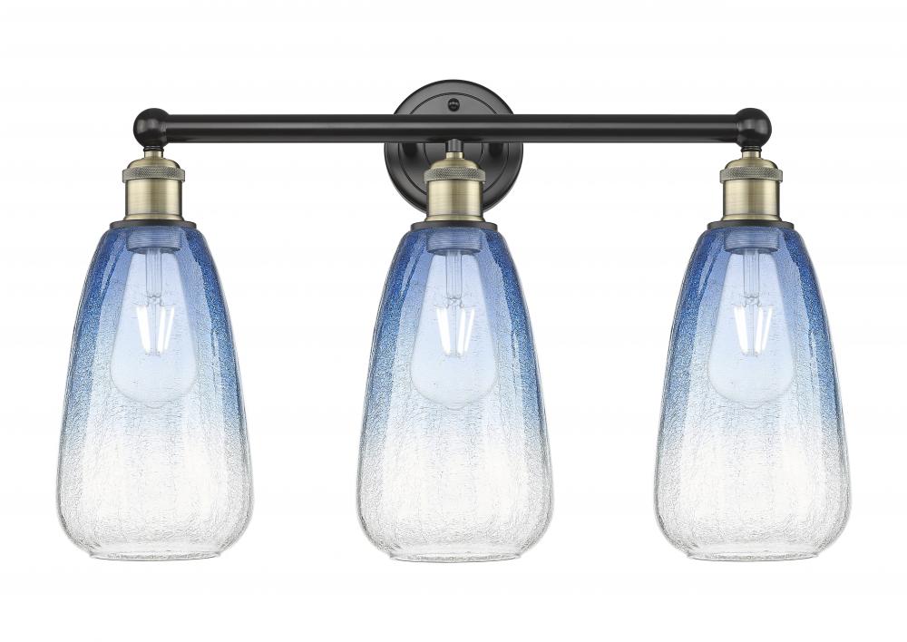 Brookhaven Almond - 3 Light - 24 inch - Black Antique Brass - Bath Vanity Light