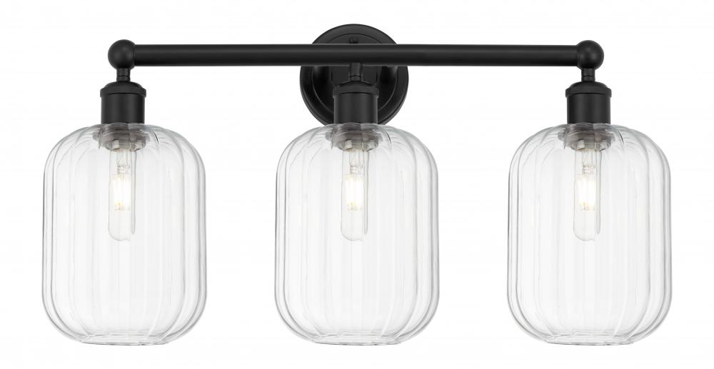 Preston Cylinder - 3 Light - 25 inch - Matte Black - Bath Vanity Light