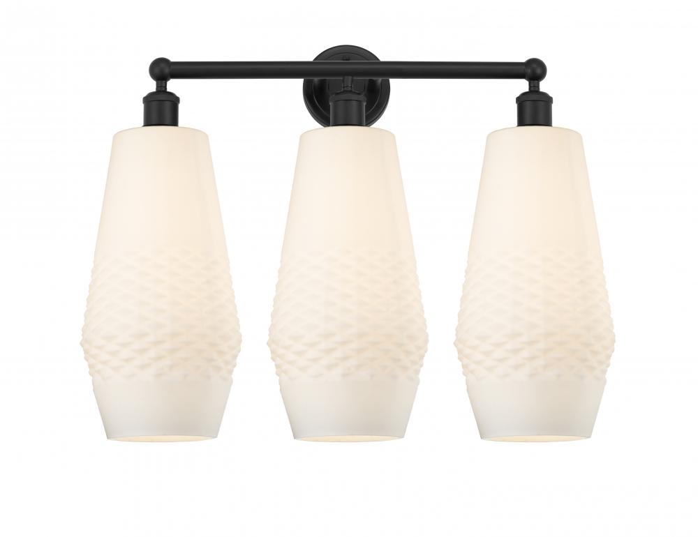 Windham - 3 Light - 25 inch - Matte Black - Bath Vanity Light