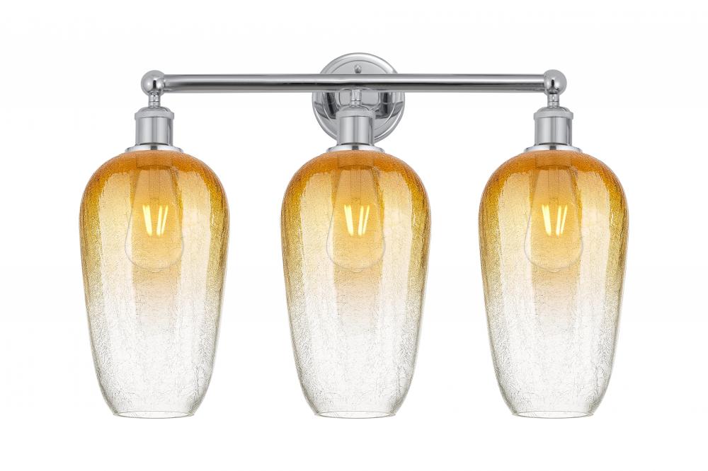 Brookhaven Flute - 3 Light - 25 inch - Polished Chrome - Bath Vanity Light