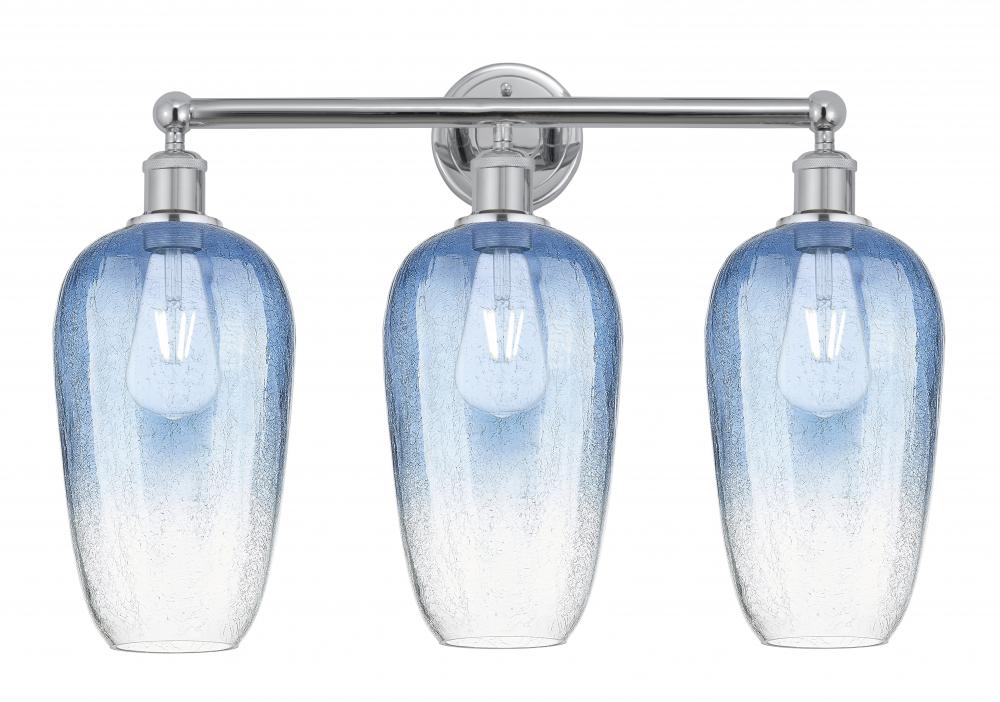Brookhaven Flute - 3 Light - 25 inch - Polished Chrome - Bath Vanity Light