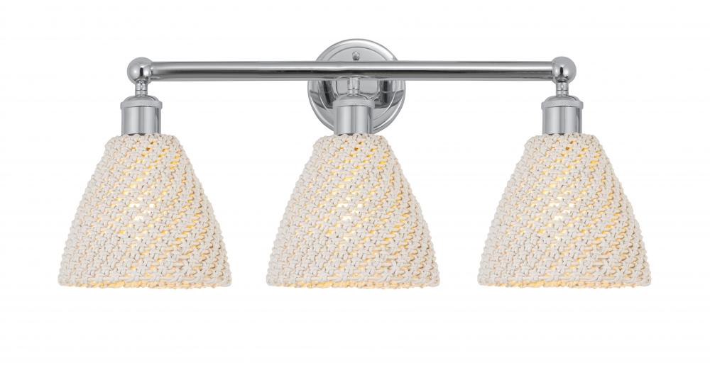 Bristol Natural - 3 Light - 26 inch - Polished Chrome - Bath Vanity Light