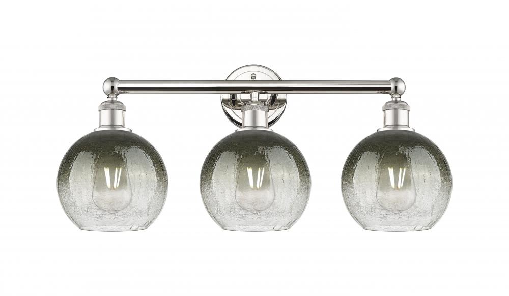 Brookhaven Globe - 3 Light - 26 inch - Polished Nickel - Bath Vanity Light