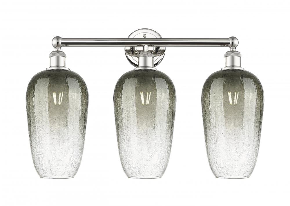 Brookhaven Flute - 3 Light - 25 inch - Polished Nickel - Bath Vanity Light