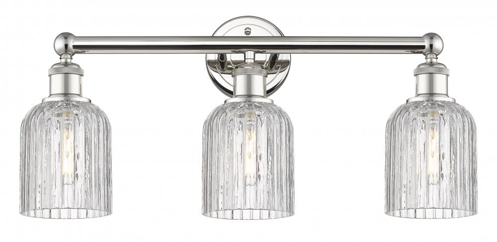 Bridal Veil - 3 Light - 23 inch - Polished Nickel - Bath Vanity Light