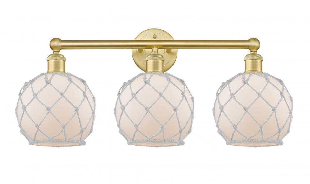 Farmhouse Rope - 3 Light - 26 inch - Satin Gold - Bath Vanity Light