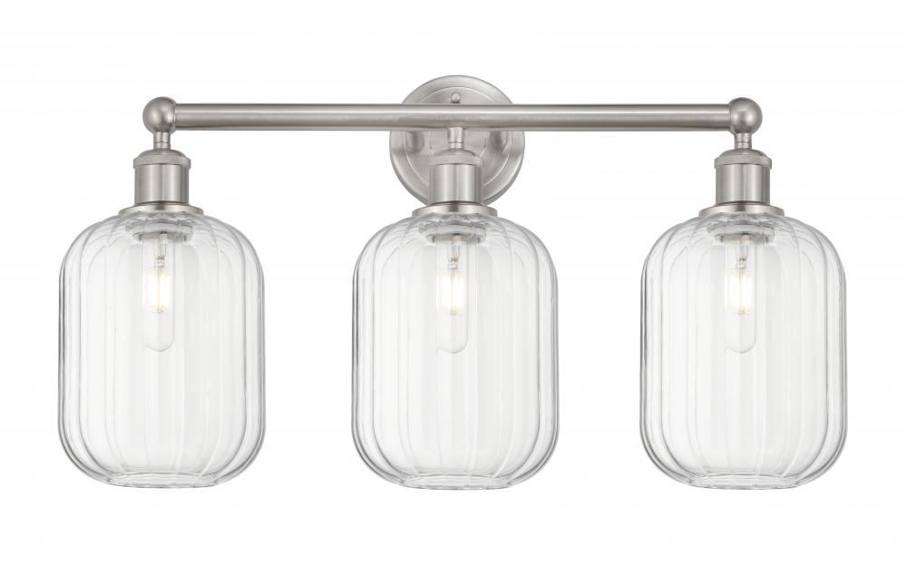 Preston Cylinder - 3 Light - 25 inch - Brushed Satin Nickel - Bath Vanity Light