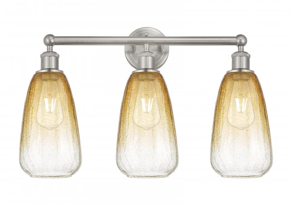 Brookhaven Almond - 3 Light - 24 inch - Brushed Satin Nickel - Bath Vanity Light