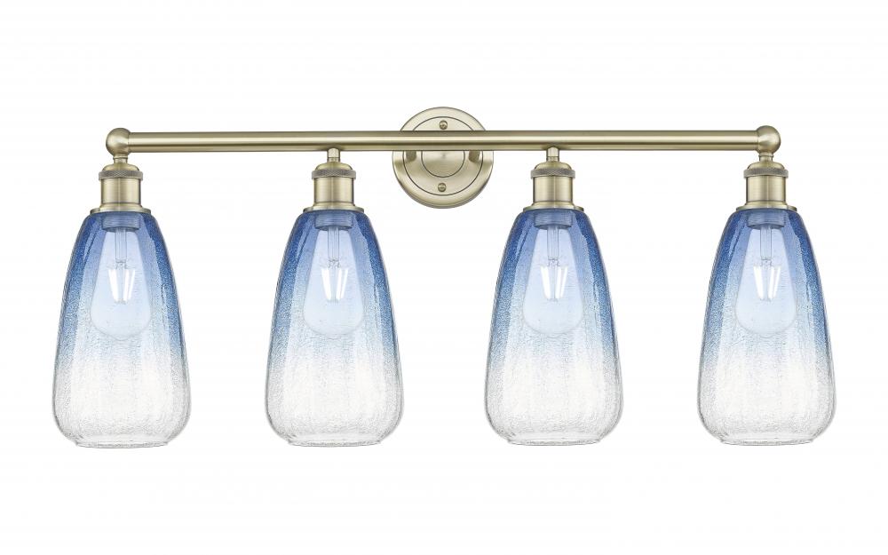 Brookhaven Almond - 4 Light - 33 inch - Antique Brass - Bath Vanity Light