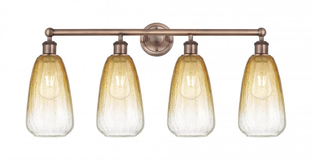 Brookhaven Almond - 4 Light - 33 inch - Antique Copper - Bath Vanity Light