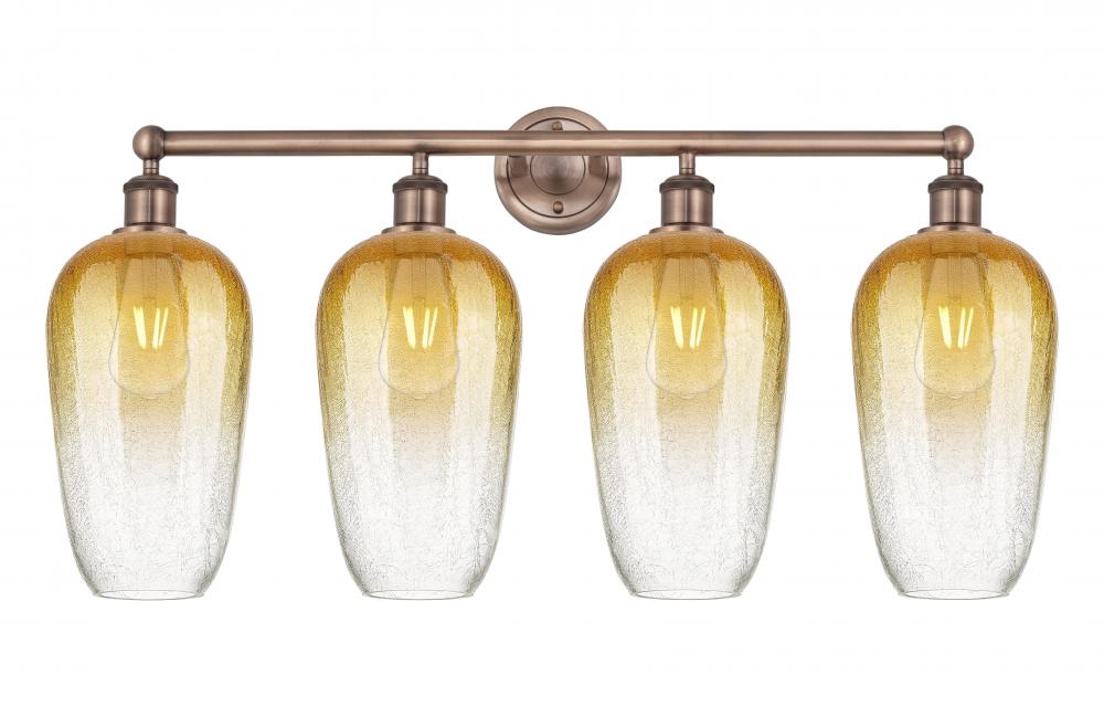 Brookhaven Flute - 4 Light - 34 inch - Antique Copper - Bath Vanity Light