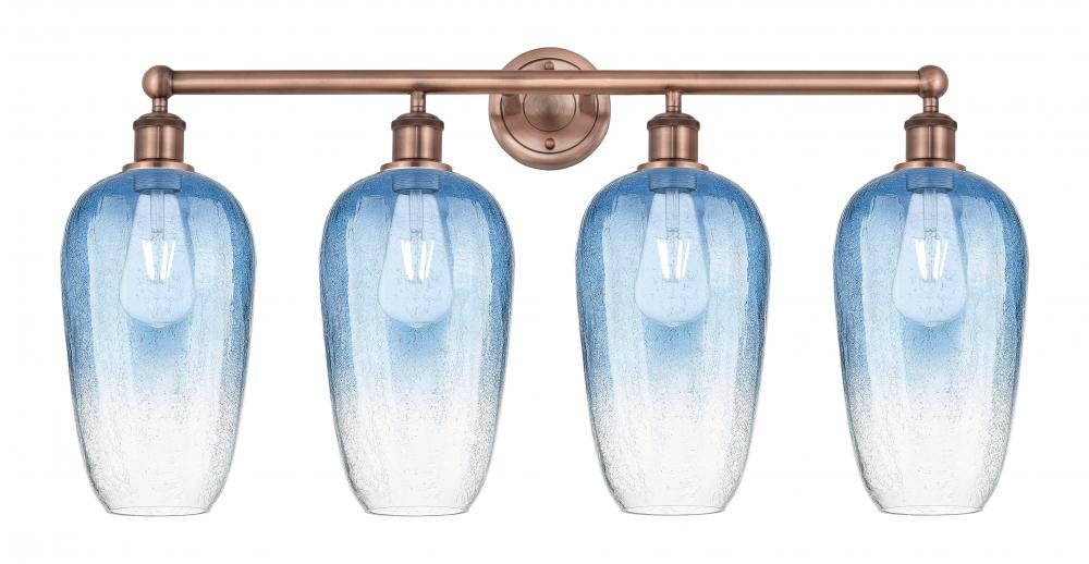 Brookhaven Flute - 4 Light - 34 inch - Antique Copper - Bath Vanity Light
