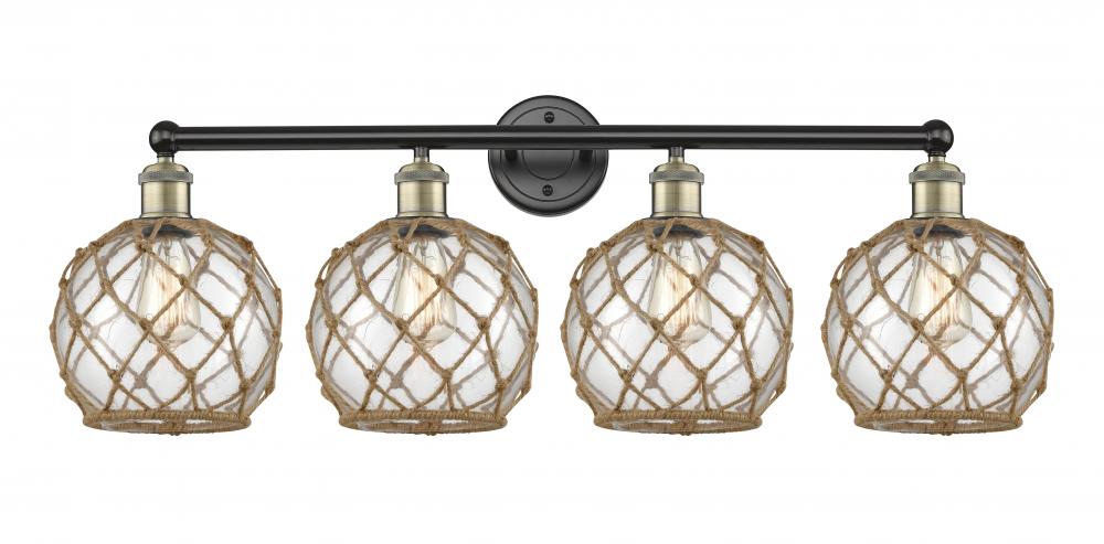 Farmhouse Rope - 4 Light - 35 inch - Black Antique Brass - Bath Vanity Light