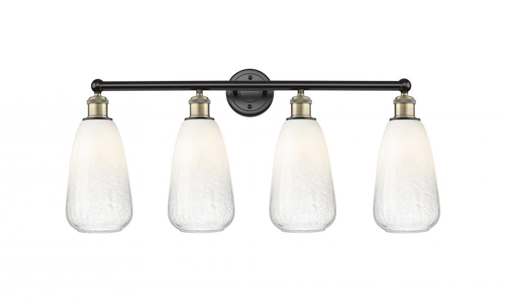 Brookhaven Almond - 4 Light - 33 inch - Black Antique Brass - Bath Vanity Light