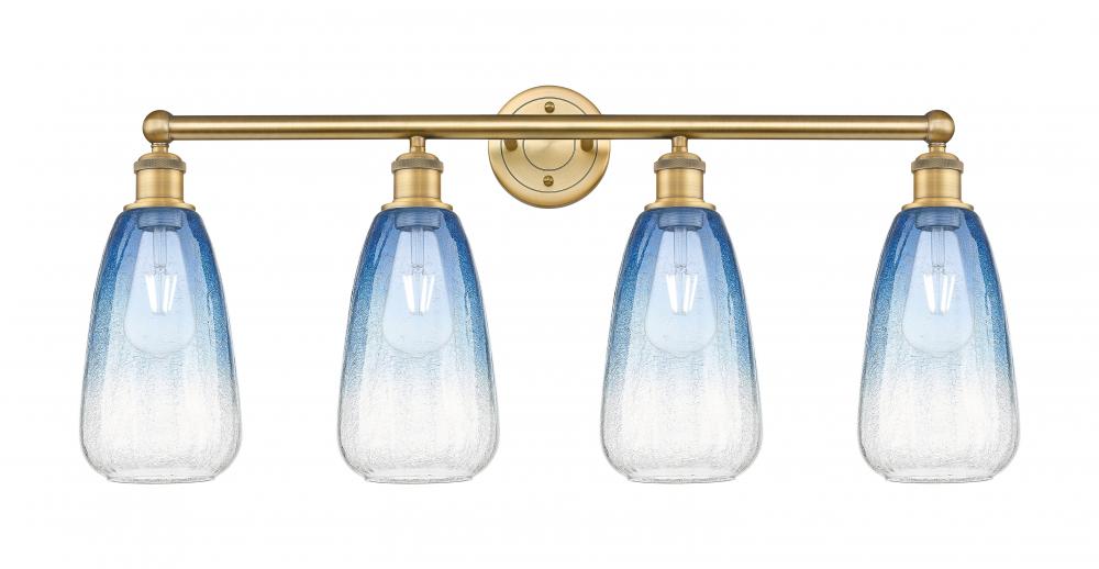 Brookhaven Almond - 4 Light - 33 inch - Brushed Brass - Bath Vanity Light
