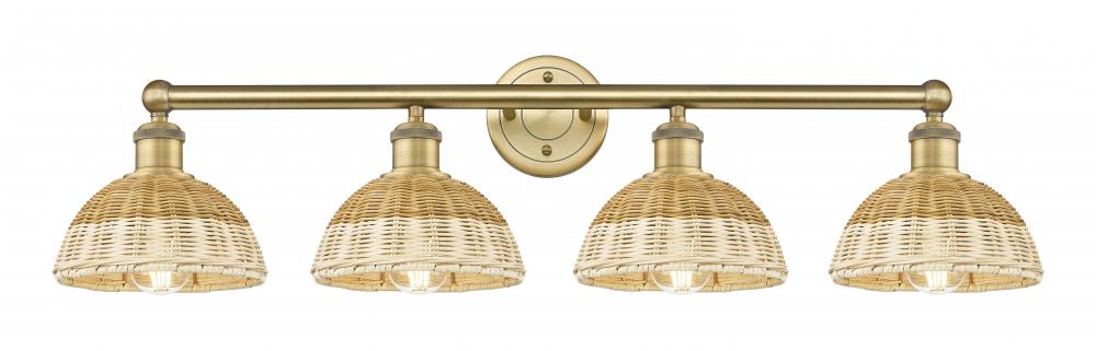 Bristol Natural II - 4 Light - 35 inch - Brushed Brass - Bath Vanity Light