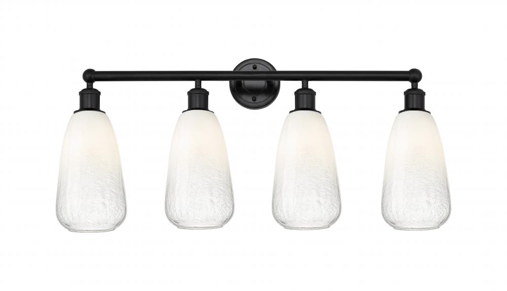 Brookhaven Almond - 4 Light - 33 inch - Matte Black - Bath Vanity Light