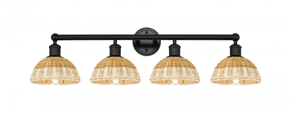 Bristol Natural II - 4 Light - 35 inch - Matte Black - Bath Vanity Light
